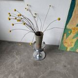 Brushed stainless steel console pedestal 1970