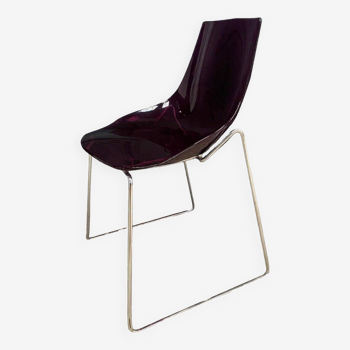 Chaise violette par Dal Segno en métal et plastique XXe