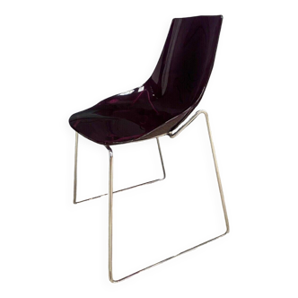 Chaise violette par Dal Segno en métal et plastique XXe