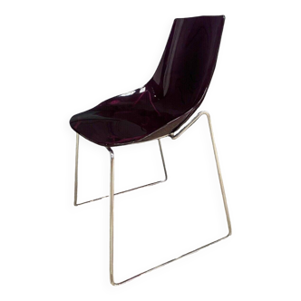 Purple chair by Dal Segno in metal and plastic 20th century