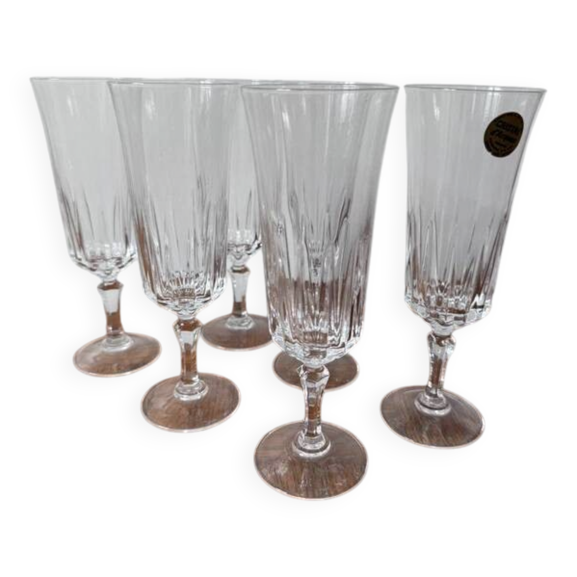 6 flûtes à champagne Cristal d'Arques