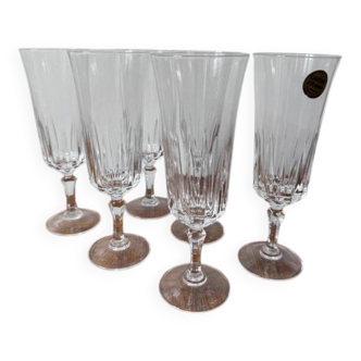 6 flûtes à champagne Cristal d'Arques