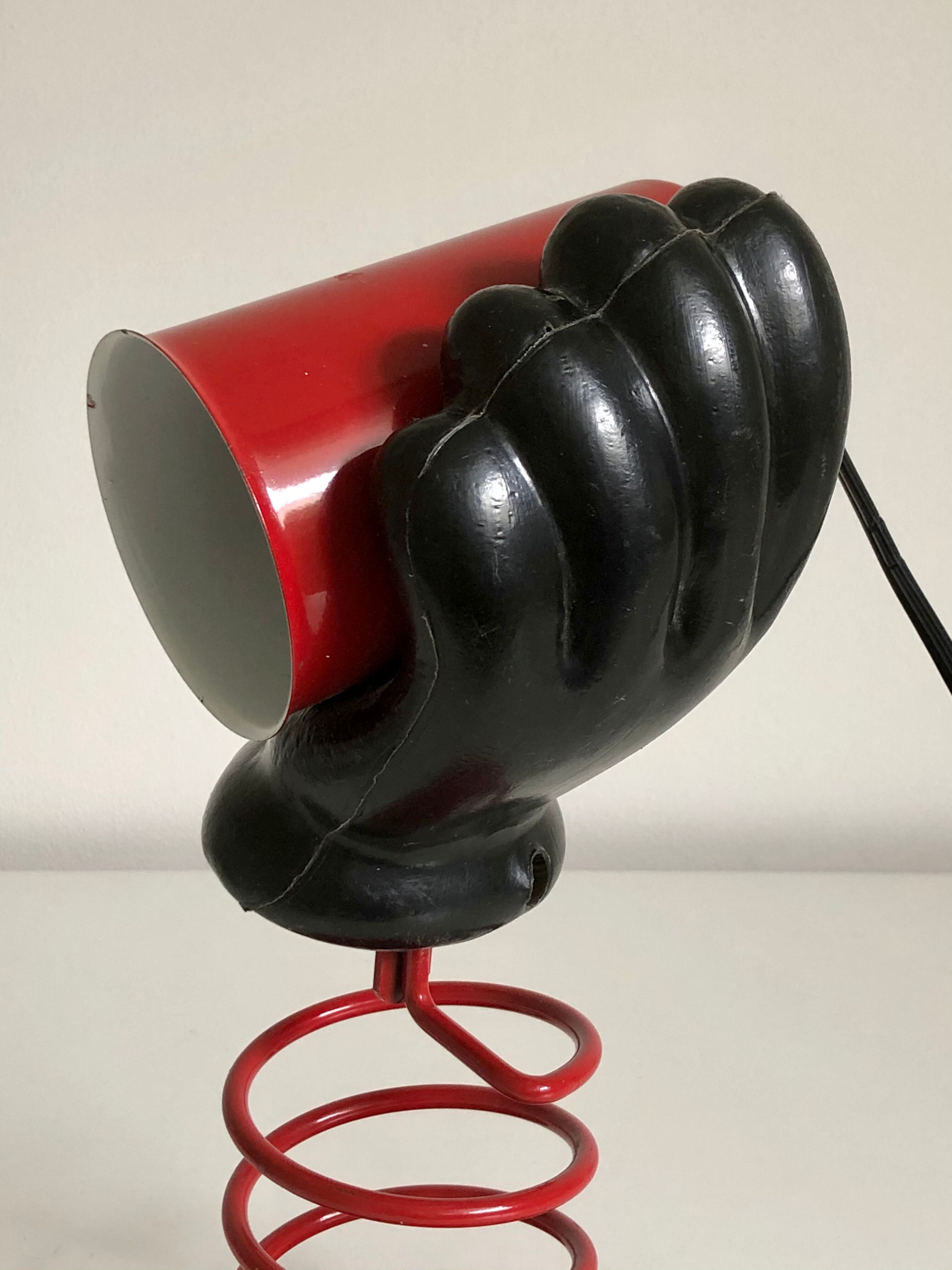 Hand lamp in lacquered and plastic metal, 1980