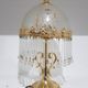 Lampe de table Peris Andreu, laiton doré, verre dépoli décoré, Espagne, années 60.