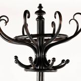 Free-standing coat rack in curved wood produced by Josef Kohn