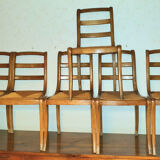 6 old straw chairs