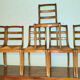 6 old straw chairs