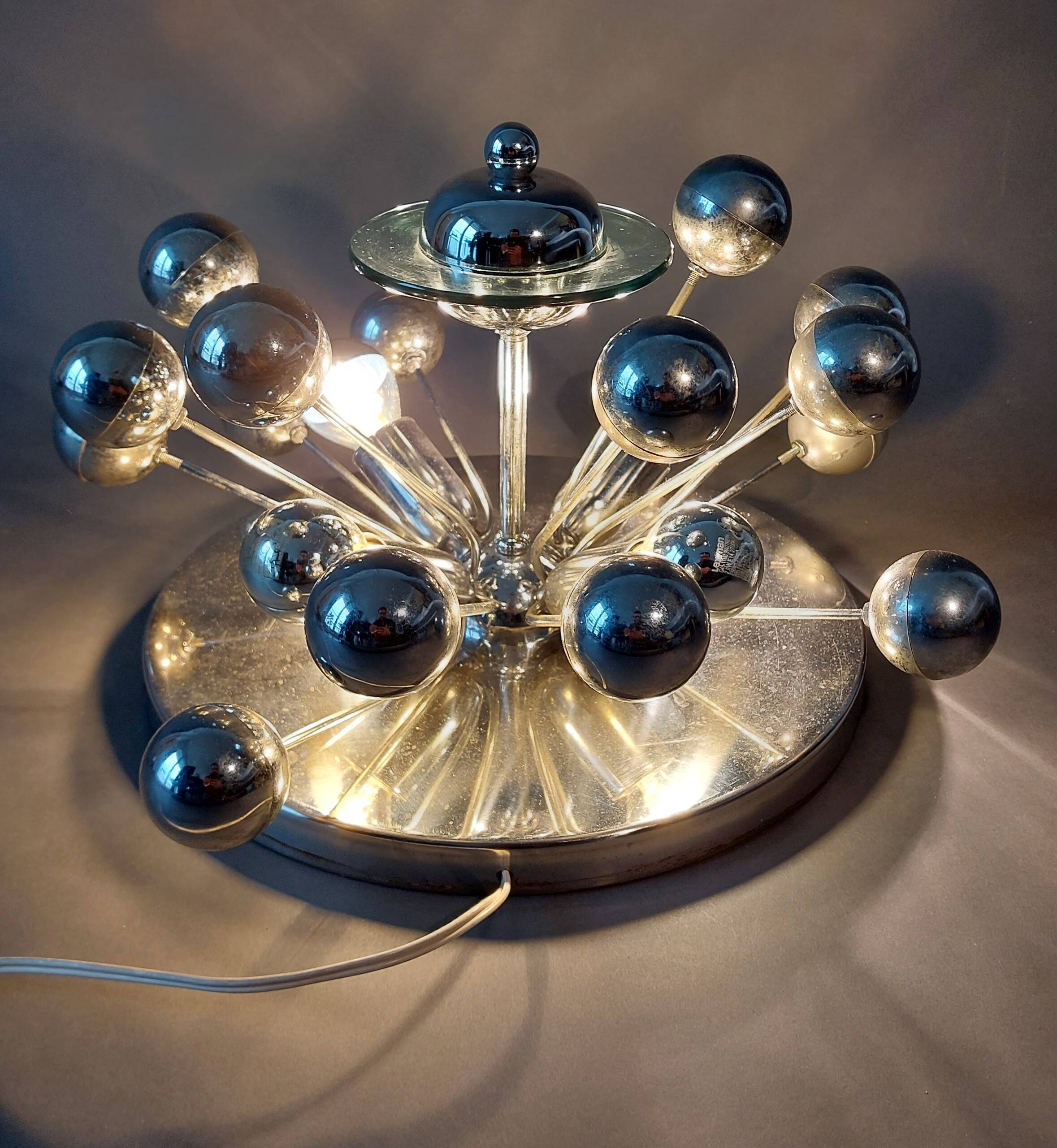 Sputnik 4-light ceiling or wall lamp, Italy 1970.