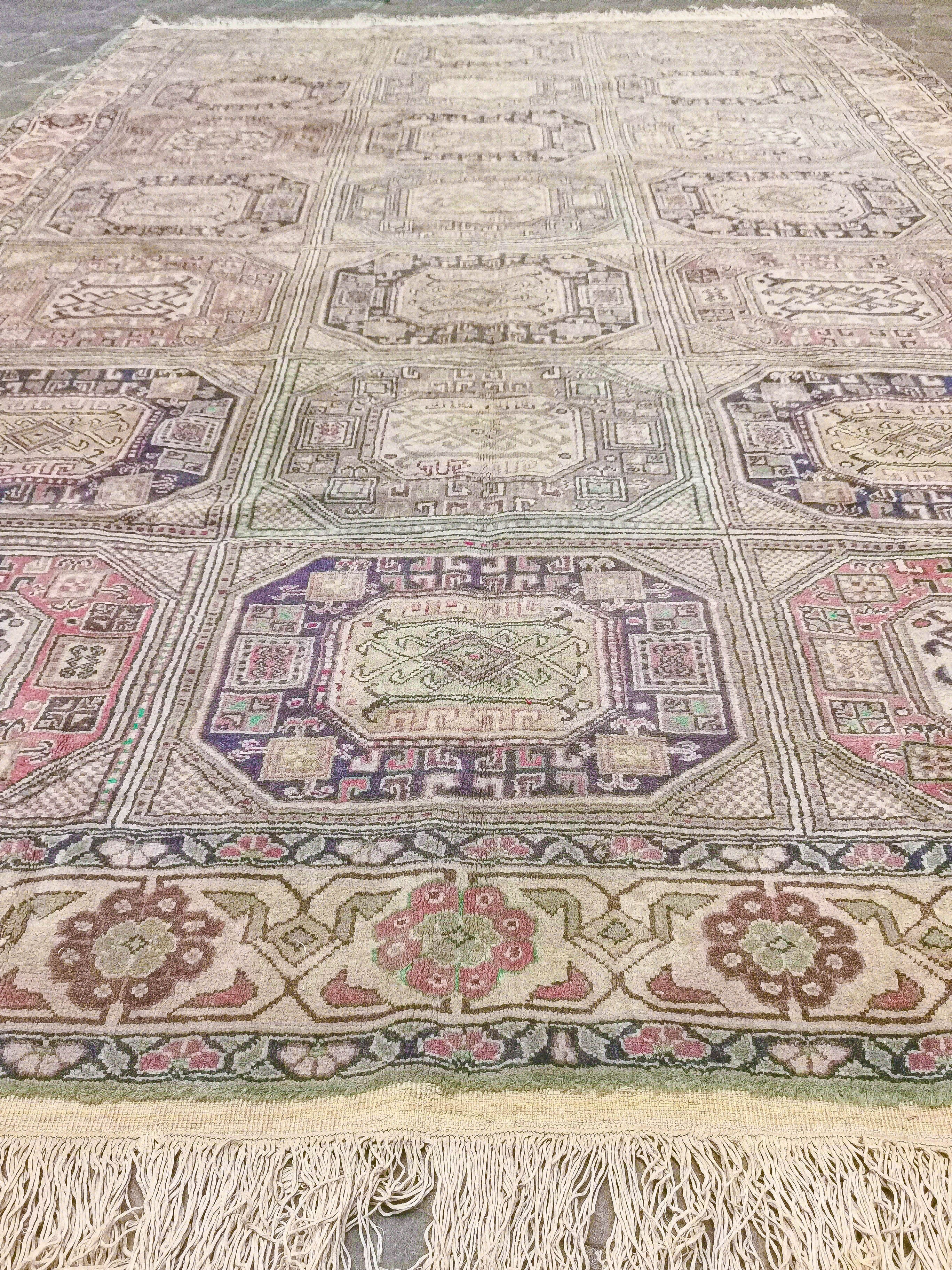 Turkish vintage handmade oriental rug Caesarea 3 x 2 m