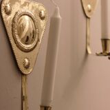 Pair Of Mid Century Swedish Brass Sconces