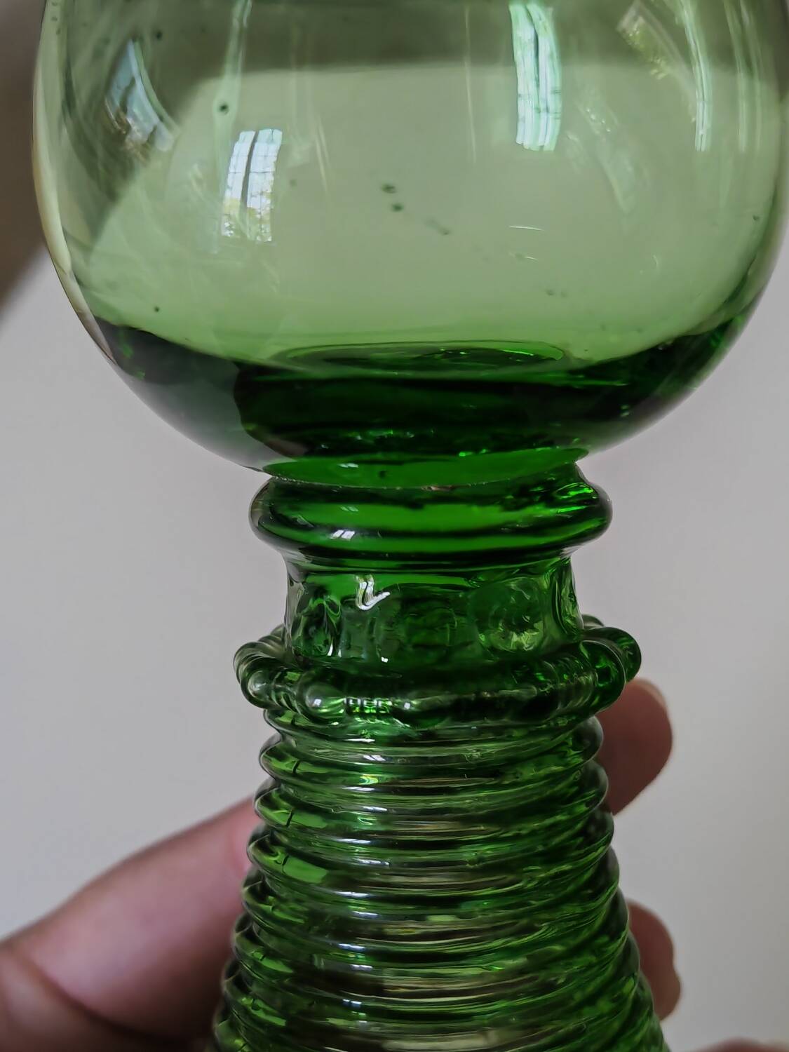 4 Roemer crystal glasses, 19th century