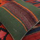 Handmade green purple wool cushion cover traditional kilim scatter pillow- 40x40cm