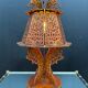 Lampe en bois ajouré de style exotique, années 60