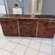 Vintage elm burl and chrome sideboard from the 1970s.