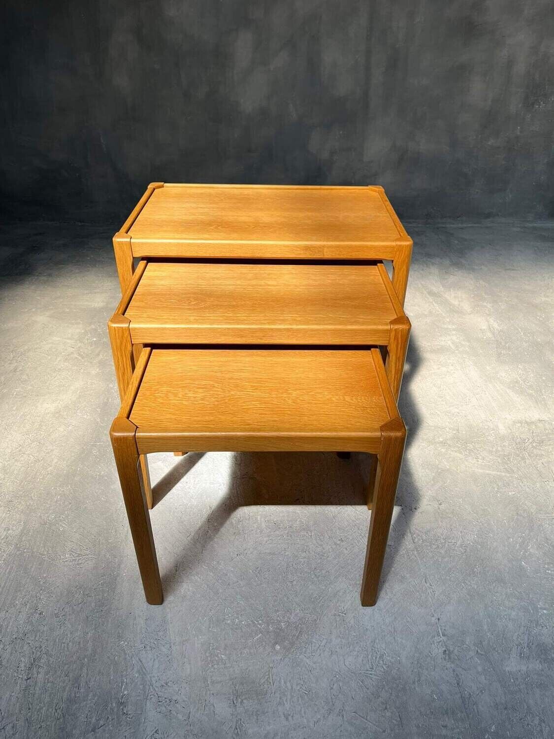 Suite of 3 vintage Scandinavian nesting tables