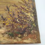 Apple trees in blossom oil on panel