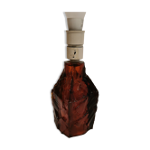 Pied de lampe de table, en verre pressé dur de couleur ambre. Design danois