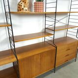 Teak WHB string modulair vrijstaand LP wandsysteem
