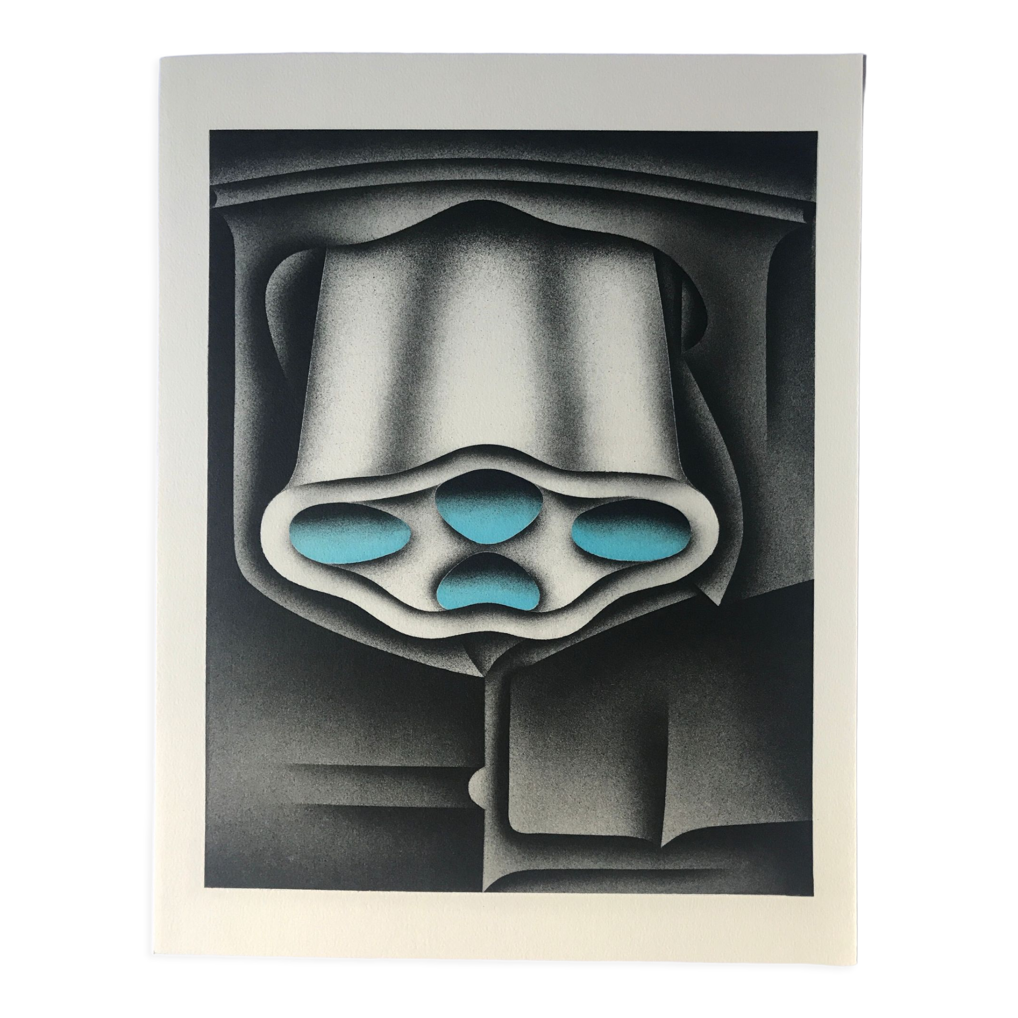 Original lithograph by Jacques Poli, Gasometers, 1978