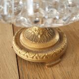 Tray / ashtray on a stand with cherub (glass and gilded metal)