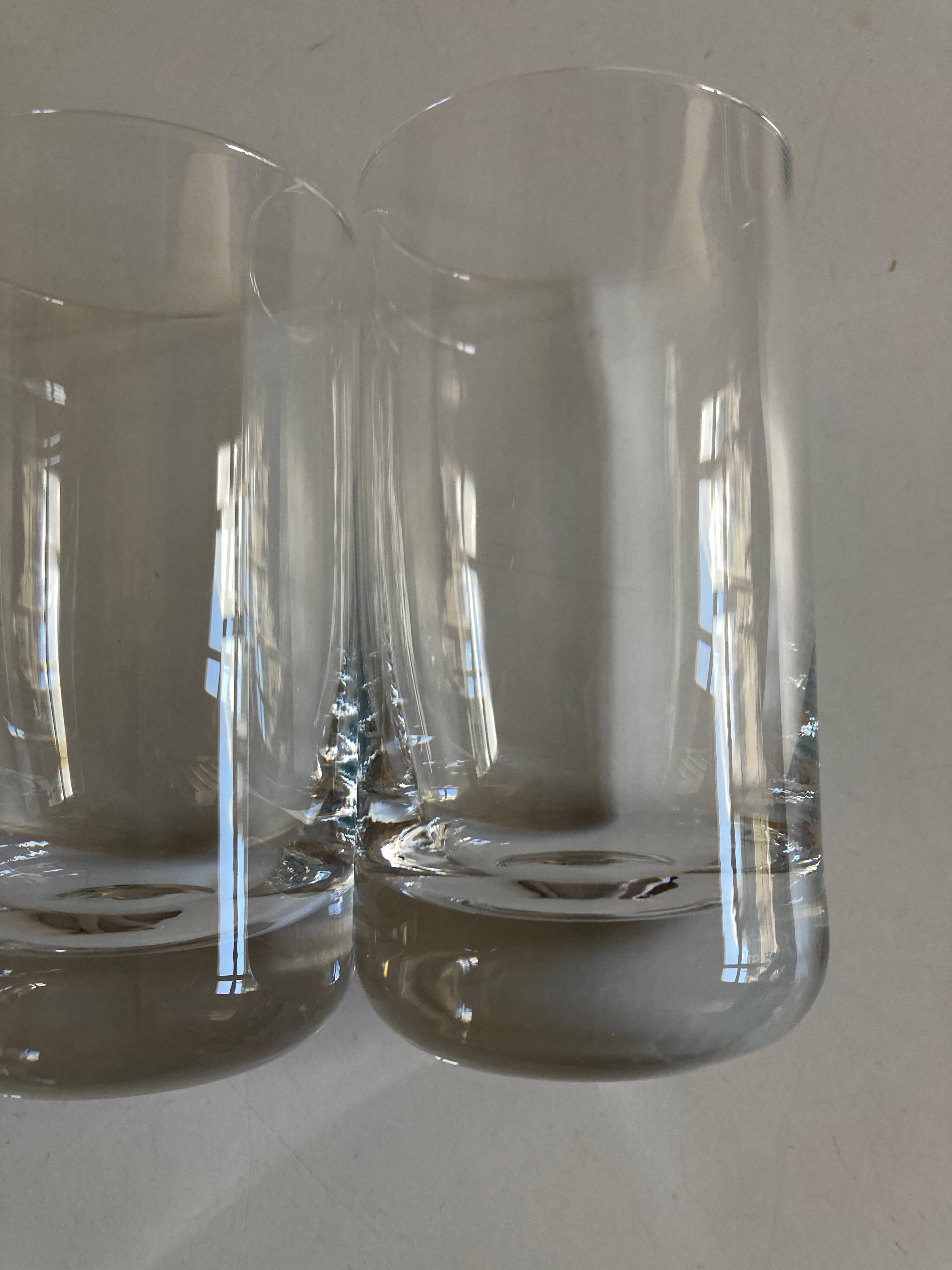 Set of 6 1970 Scandinavian crystal goblet glasses