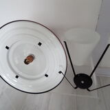 Hanging metal lantern and opaline 60s