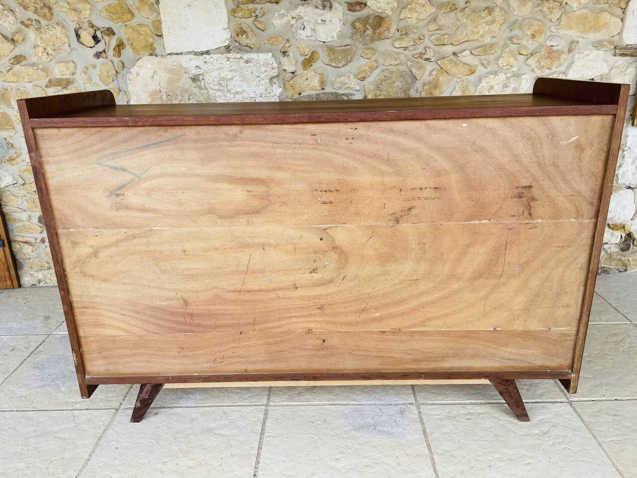 Oak storage unit, splayed legs circa 1950s