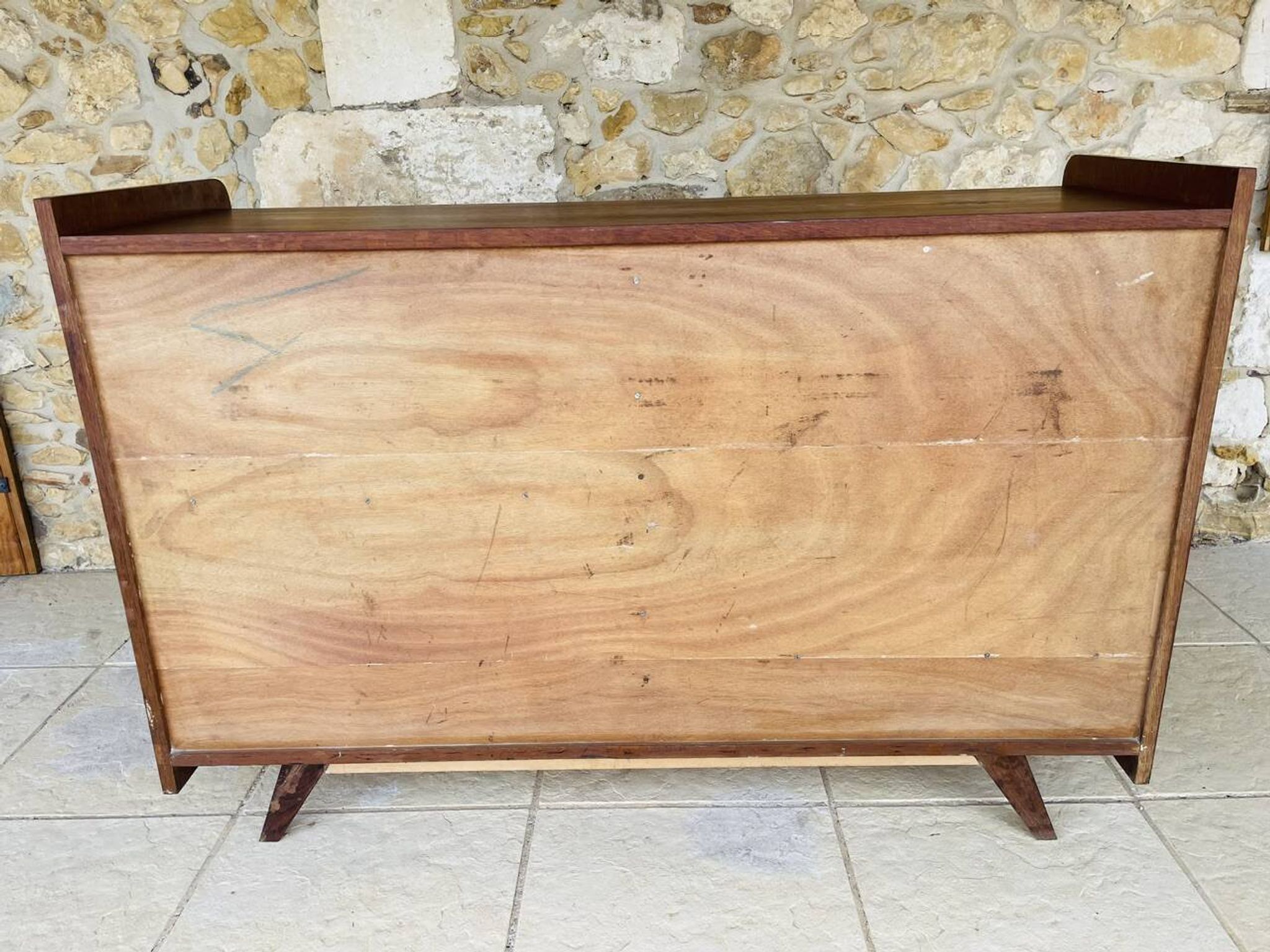 Oak storage unit, splayed legs circa 1950s