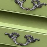 Pair of Louis XV style khaki bedside tables