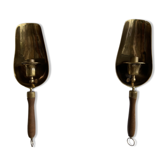 Pair of wall sconces tea shovels