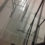 Pair of glass and metal shelves 1970