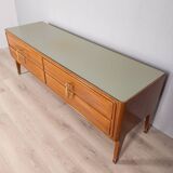 50s vintage sideboard sideboard in wood, brass and glass italian design