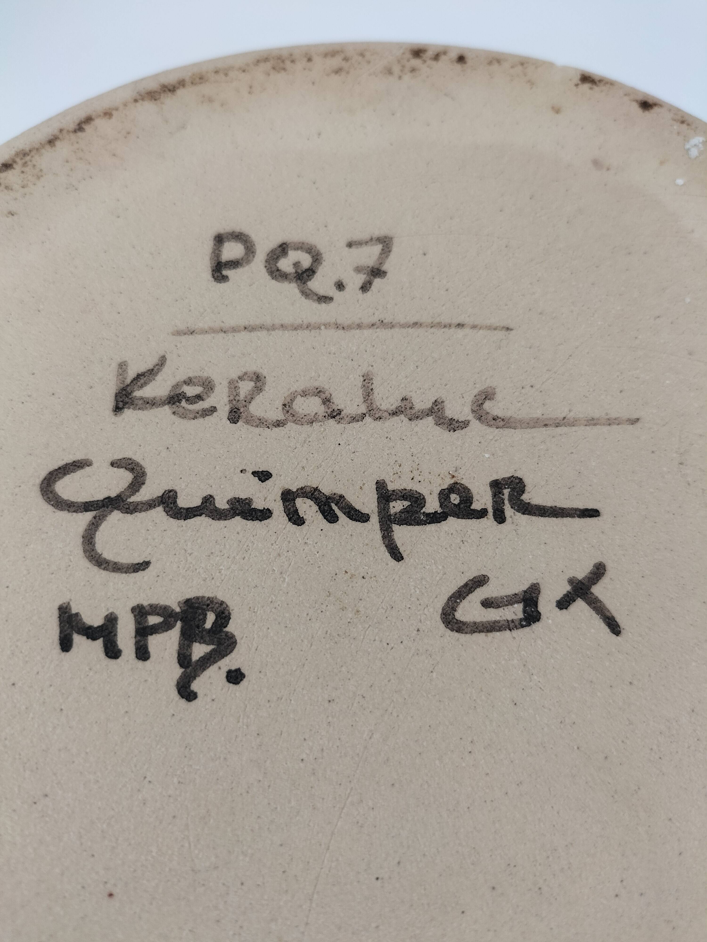 Pot Keraluc Quimper floral Breton hand-painted