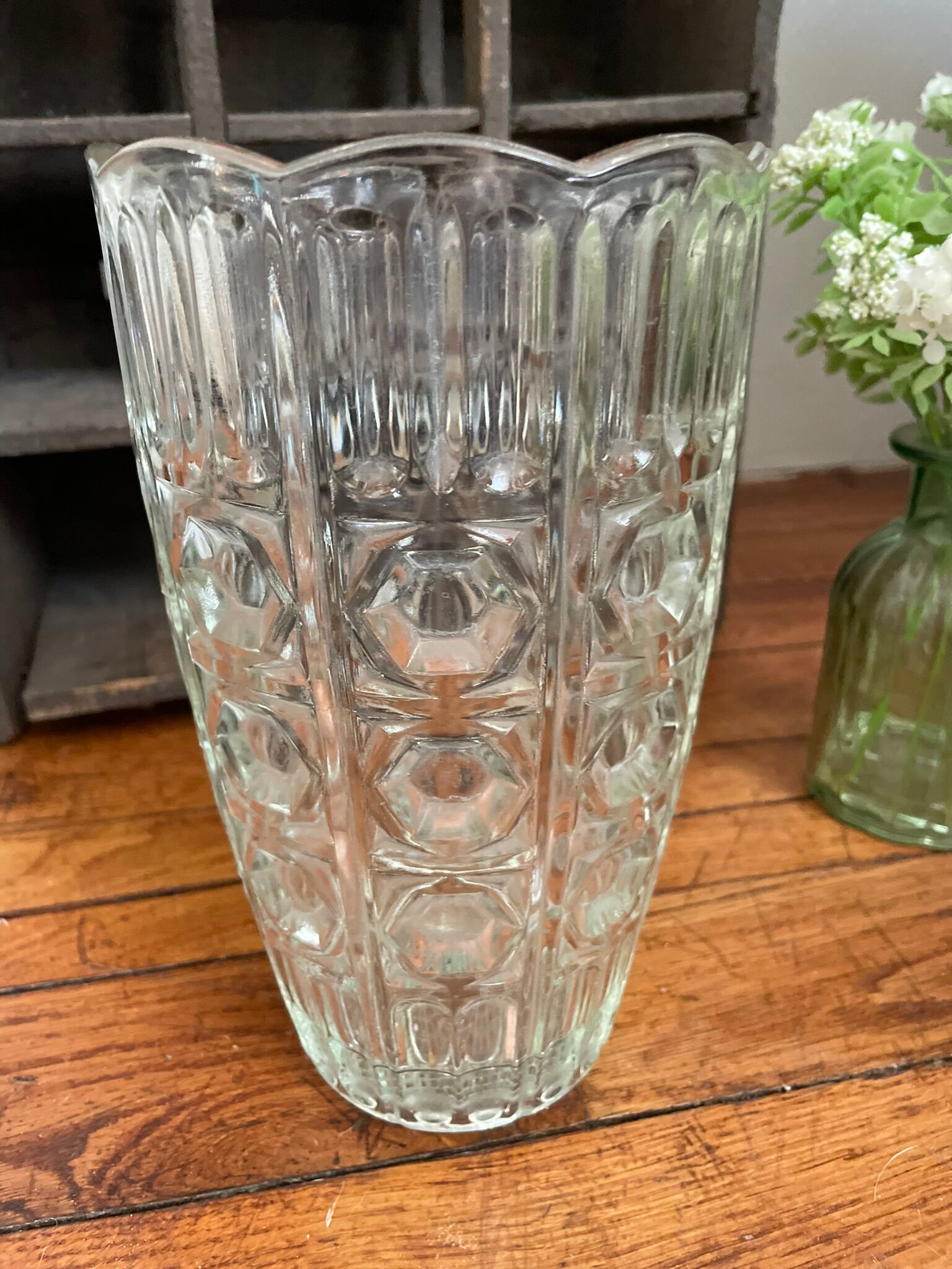 Vintage glass vase 1960 1970