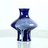 Vase vintage en céramique bleue, Tchécoslovaquie 1960