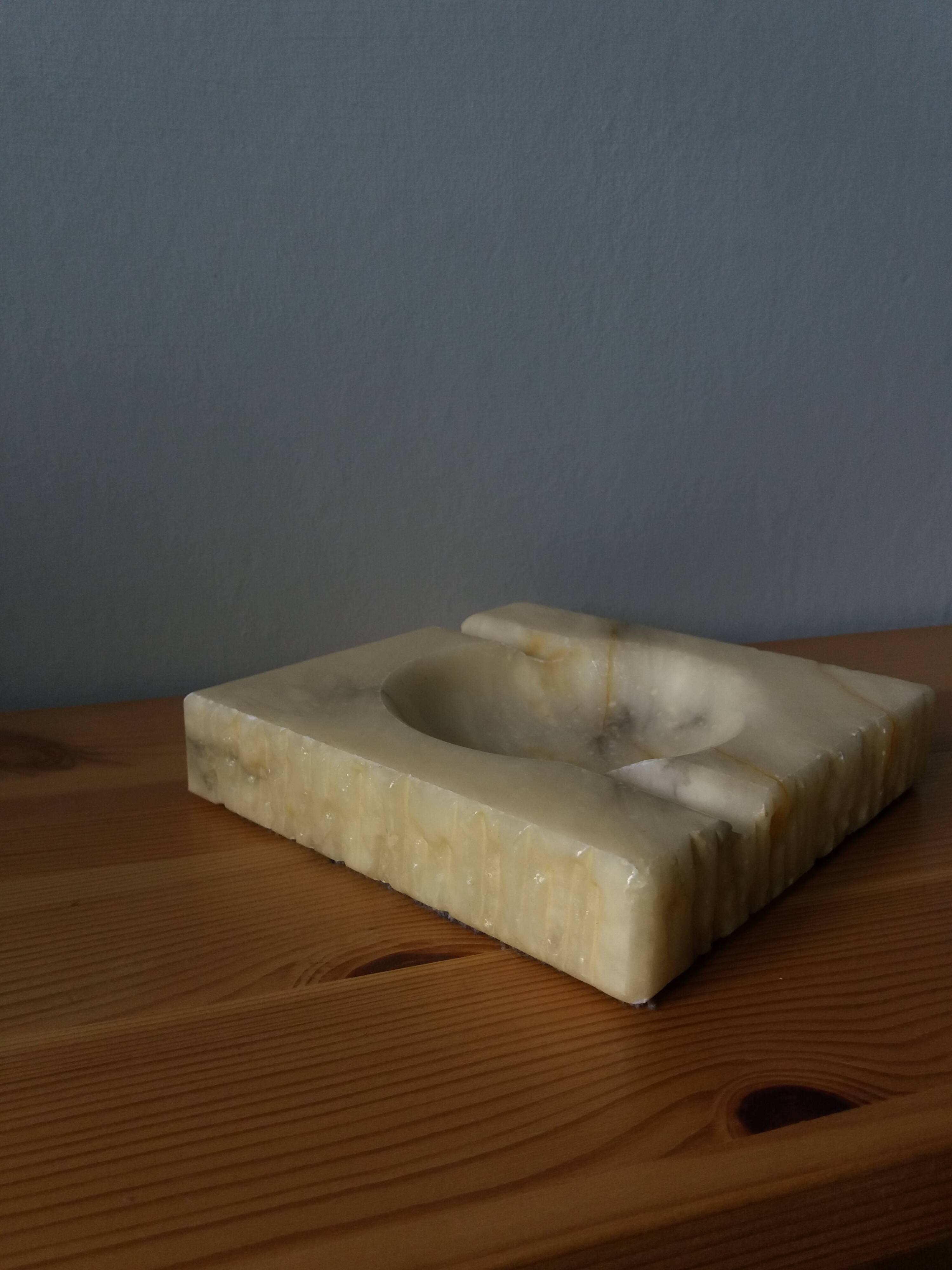 Marble or alabaster ashtray