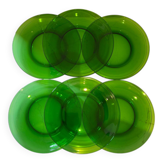 Transparent green plates