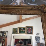 Mirror Restoration gilded gold&Ice Mercury/Moulding in medallions/Wood&Stuc/XIXth