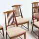 Set of six elegant Italian dining chairs
