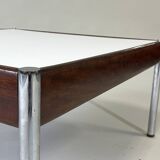 Scandinavian Coffee Table in Teak, Chrome and White Laminate, 1960s