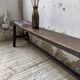Dark patinated 1900 bench 220cm