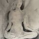 Painting signed charcoal woman buddha zen attitude