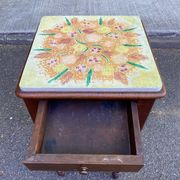 Table de chevet en bois massif henri II du 19ème