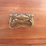 Commode 3 tiroirs noyer et laiton