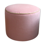 Restored vintage pouf in corduroy