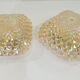 Vintage cast amber glass ceiling lamp spiked pattern for retro furniture from the 50s-60s