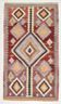 5x10 Dark Red Green Tribal Vintage Kilim Rug