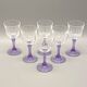6 vintage purple stemmed liqueur glasses from France, Arques crystal