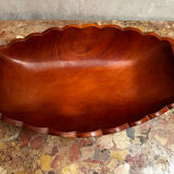 Vintage Red Carved Wooden Bowl / Pocket Dish - 41 / 25 / H 8 cm