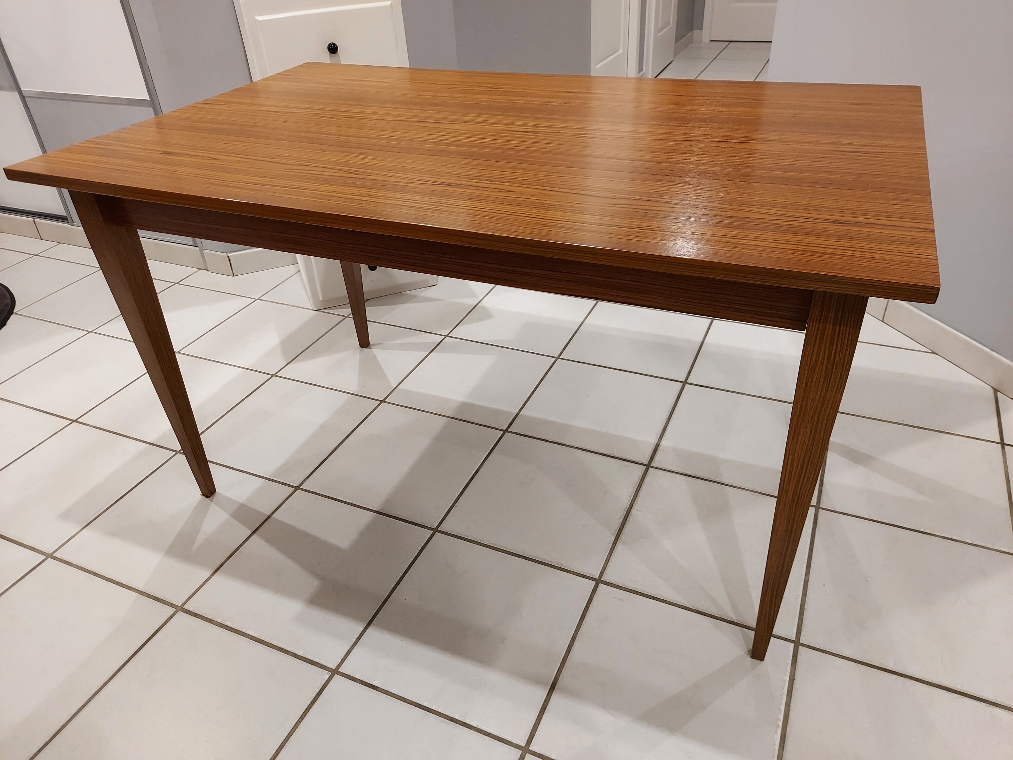 Rectangular dining table veneer rosewood vintage 1970s